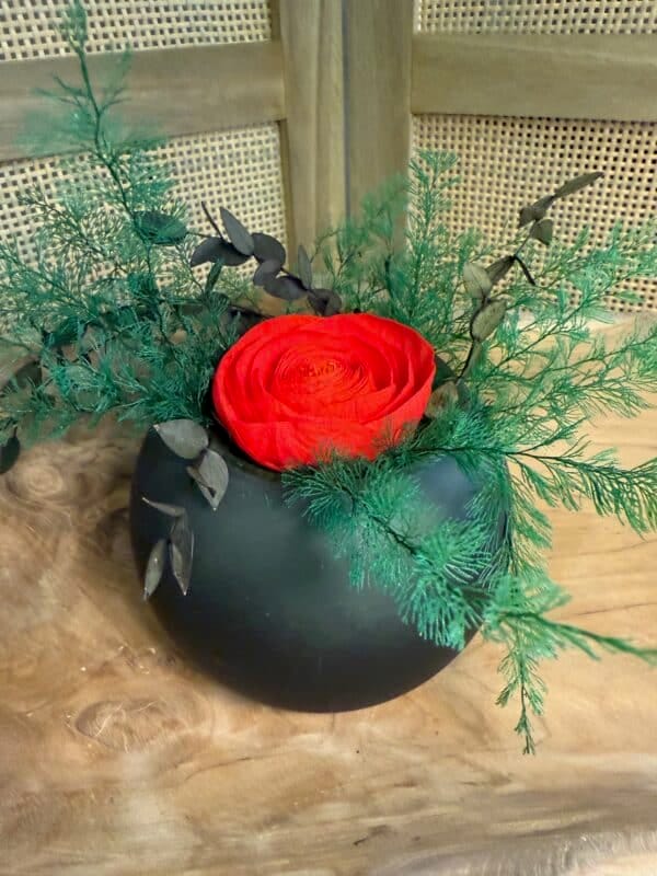 Vase rond & fleur – Image 2