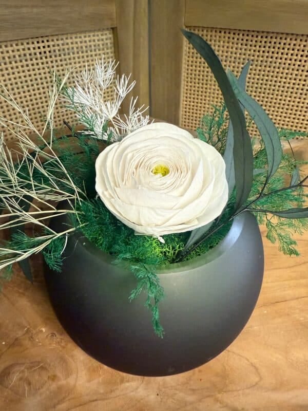 Vase rond & fleur